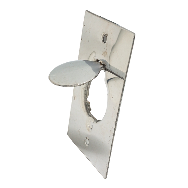 Placa Para Piso 2x4 Para 1 Tomada Redonda Em Inox Stamplac