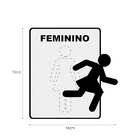 Placa Para Porta De Banheiro Feminino Divertida Boneco Corren