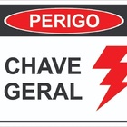 Placa Perigo Chave Geral De Energia Eletricidade Tamanho 15x2