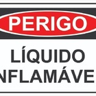 Placa Perigo Líquido Inflamável Sinalização Tamanho 20x30cm