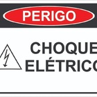 Placa Perigo Risco Choque Descarga Elétrico 15x20cm Tamanho 1
