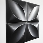 Placa Pianel Pvc Pétalas Preto 3d Revestimento De Parede Deco