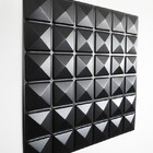 Placa Pianel Pvc Pirâmide Preto 3d Revestimento De Parede Dec