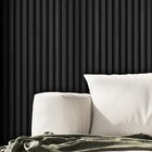 Placa Pianel Pvc Ripada Preto 3d Revestimento De Parede Decor