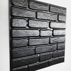 Placa Pianel Pvc Tijolinho Preto 3d Revestimento De Parede De