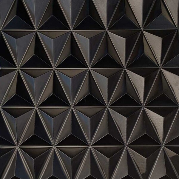 Placa Pianel Pvc Triângulos Preto 3d Revestimento De Parede D