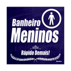Placa Polietileno Banheiro Meninos "Rápido Demais!" 200x200mm Sinalize
