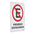 Placa "Proibido Estacionar" Plástico 23x18cm