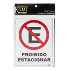 Placa "Proibido Estacionar" Plástico 23x18cm