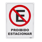 Placa "Proibido Estacionar" Plástico 23x18cm
