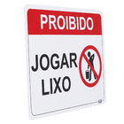 Placa "Proibido Jogar Lixo" Plástico 23x18cm