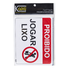 Placa "Proibido Jogar Lixo" Plástico 23x18cm