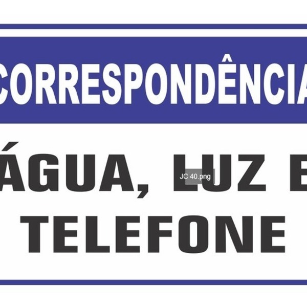 Placa Pvc Àgua, Luz E Telefone Auto-adesiva Jaime