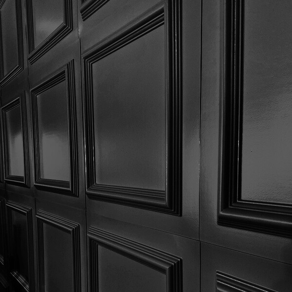 Placa Pvc Boiserie Preto 3d Revestimento De Parede Decorativa