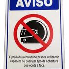 Placa Pvc Proibido Entrada Capacete Auto-adesiva Jaime