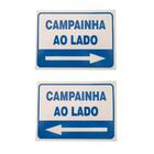 Placa Pvc Sinalização Aviso Campainha Ao Lado Esquerdo Auto A