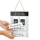 Placa Quadro Calendário Permanente Semana Dia Preto E Branco