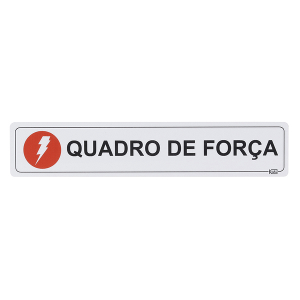 Placa "Quadro De Força" Plástico 5x25cm