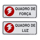 Placa "Quadro de Força/Quadro de Luz" Alumínio 15x15cm