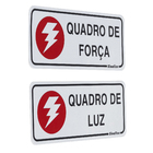 Placa "Quadro de Força/Quadro de Luz" Alumínio 15x15cm