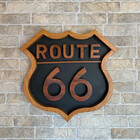 Placa Quadro Decorativo Rota 66 Alto Relevo Madeira Nobre Alt