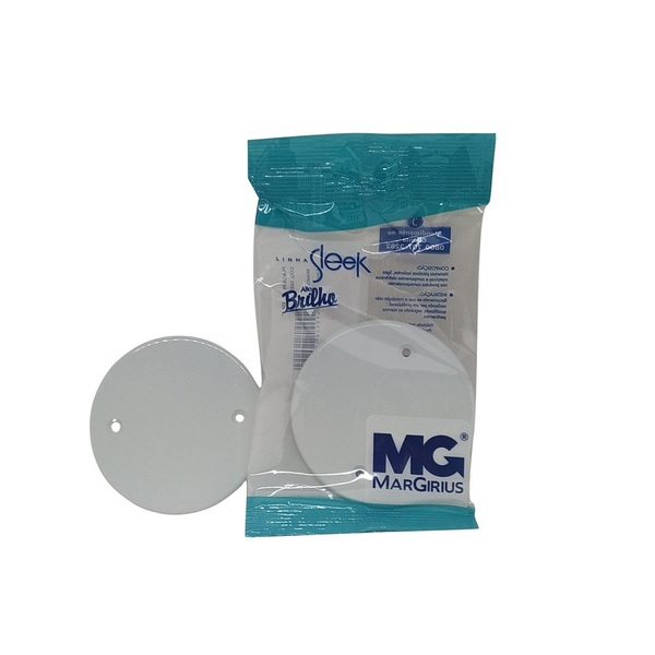 Placa Redonda 3" Pol Sleek Branco Brilho Margirius