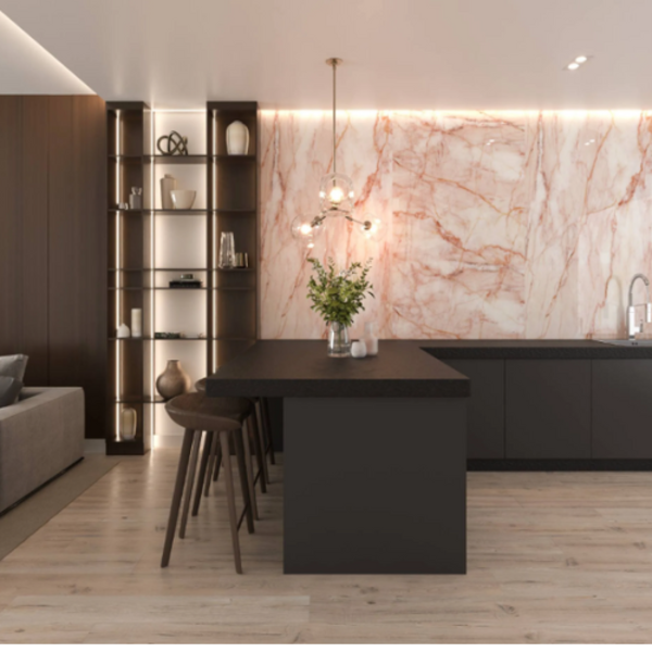 Placa Resina Imitação De Mármore Formix 3d - Rosa Português M