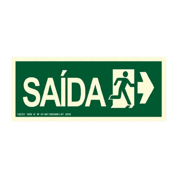 Placa S14d - Rota De Fuga Saida A Direita (kit 5 Unidades)