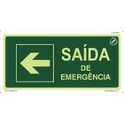Placa Saída De Emergência Esquerda - 15X30Cm