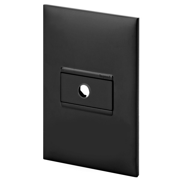 Placa Saída De Fio + Suporte 4x2 - Preta - Pial Plus +