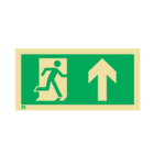 Placa Saída Emergência Cima S3 15x30cm Fotoluminescente Brcon