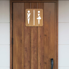 Placa Sanitário Banheiro Masculino Feminino DecorativoEm Mdf