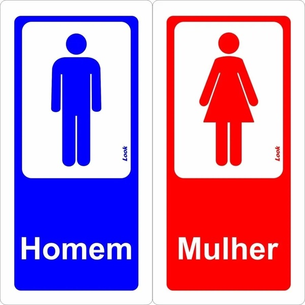Placa Sanitário Plus Masculino E Feminino Tamanho 15x15cm | Leroy Merlin