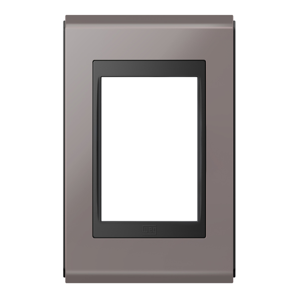 Placa sem Suporte 4x2 3 Módulos Refinatto Concept Preto e Champanhe WEG