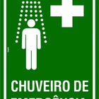 Placa Sinal. Aviso Chuveiro De Emergência Tamanho 20x30cm