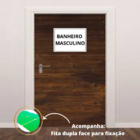 Placa Sinalização 1/2 Oficio Banheiro Masculino Mdf Natural