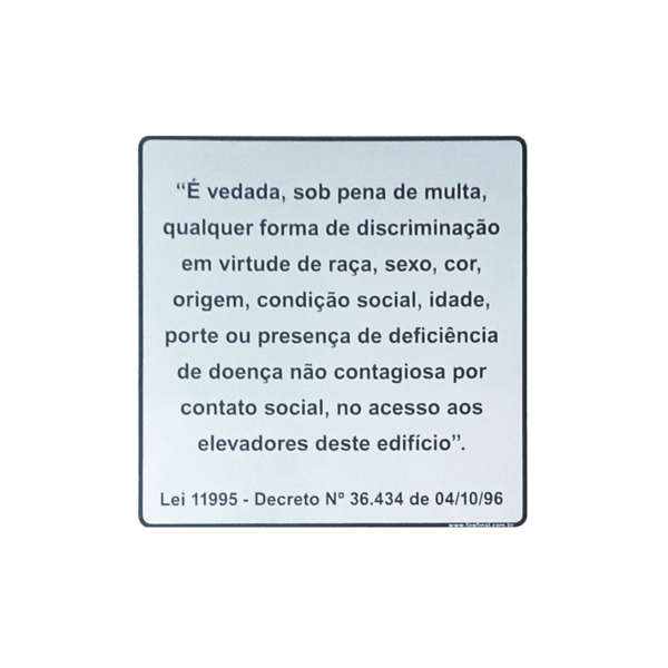 Placa Sinalização Adesiva Informativa Aviso Elevador 15x15 cm