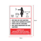 Placa Sinalização Adesiva Procedimento Sanitário Feminino 15x