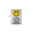 Placa Sinalização Adesiva Sorria Você Está Sendo Filmado 15x2
