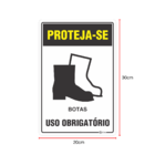 Placa Sinalização Adesiva Uso Obrigatório EPI Botas 20x30 Pvc