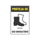 Placa Sinalização Adesiva Uso Obrigatório EPI Botas 20x30 Pvc