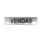 Placa Sinalização Adesiva Vendas Aluminio 25x5 Cm Resistente