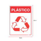 Placa Sinalização Adesiva Vinil Indicativa Reciclagem Plástic