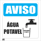 Placa Sinalização Água Potável 20x30cm Brcontroll