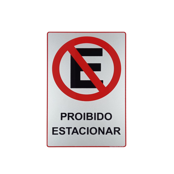 Placa Sinalização Alerta Proibido Estacionar 15x23Cm Acrílico