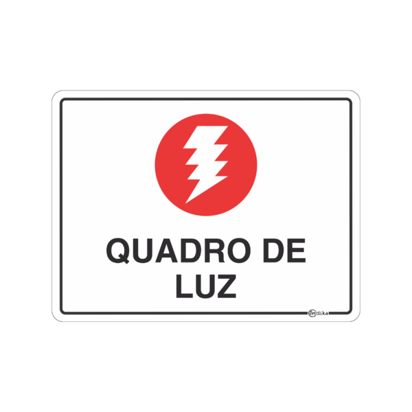 Placa Sinalização Alerta Quadro de Luz Adesiva 15x20 Cm Pvc