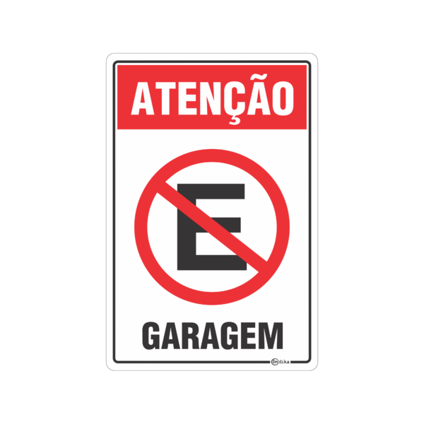 Placa Sinalização Atenção Garagem Adesiva Resistente Pvc 20x3