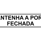 Placa Sinalização Aviso Mantenha A Porta Fechada 5x25cm Taman