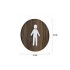 Placa Sinalização Banheiro Sanitário Madeira Homem Masculino