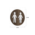 Placa Sinalização Banheiro Sanitário Madeira Homem Mulher